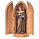 Statue Sainte Rita dans niche bois peint s1