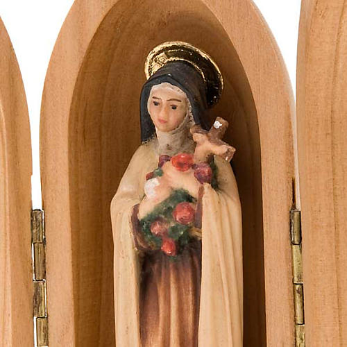Saint Teresa of Lisieux in Shrine wooden statue painted 2