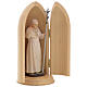 Estatua Papa Juan Pablo II con nicho madera s3
