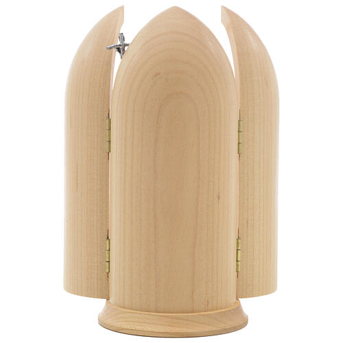 Statue Pape Jean-Paul II dans niche bois peint 4