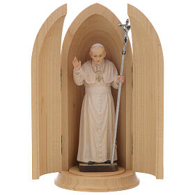 Imagem Papa João Paulo II no nicho madeira