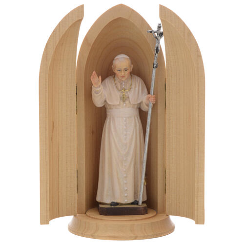 Imagem Papa João Paulo II no nicho madeira 1