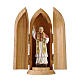 Statue Pape Benoit XVI dans niche bois peint s1