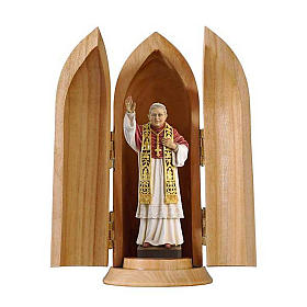Papież Benedykt XVI figurka w niszy drewno