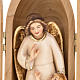 Statue Ange gardien avec enfant dans niche bois peint s3