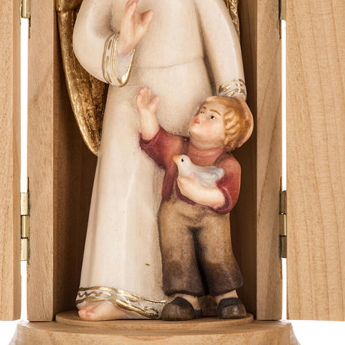 Angel with Small Child Wooden Statue painted in nische 2