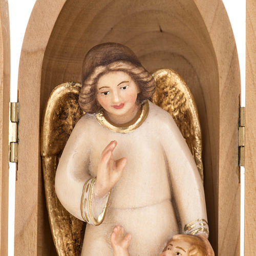 Angel with Small Child Wooden Statue painted in nische 3