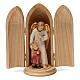 Angel with young girl in niche wooden statue painted s1