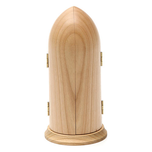 Statue Ange gardien avec fille dans niche bois peint 2