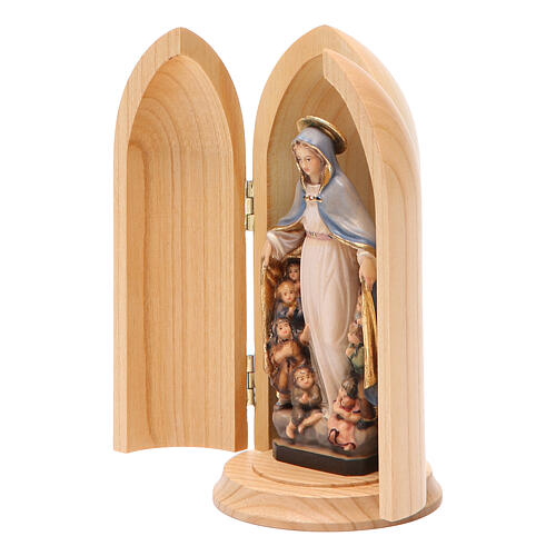Statua Madonna della Protezione in nicchia legno 2