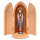Our Lady of Fatima stylized wooden statue painted in niche s1