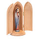 Our Lady of Fatima stylized wooden statue painted in niche s3