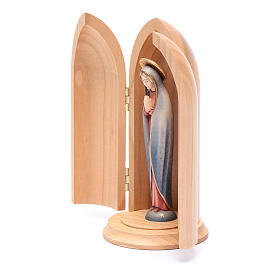 Statue Notre Dame de Fatima stylisée dans niche bois