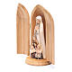 Statue Notre Dame de Fatima et 3 enfants dans niche bois peint s2