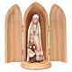 Our Lady of Fatima with Children wooden statue in niche s1