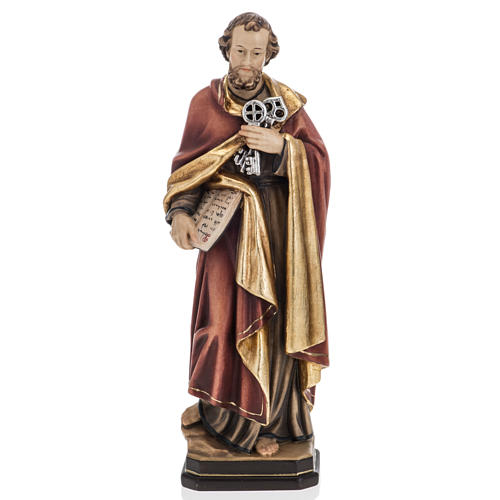 Statue St Pierre avec les clés 31 cm bois peint 2