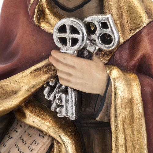Statue St Pierre avec les clés 31 cm bois peint 4