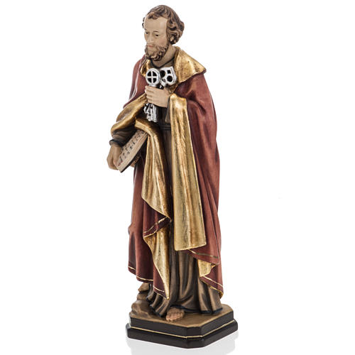 Statue St Pierre avec les clés 31 cm bois peint 6