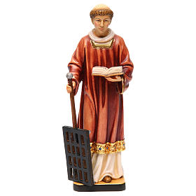 Statue St Laurent 30 cm bois peint