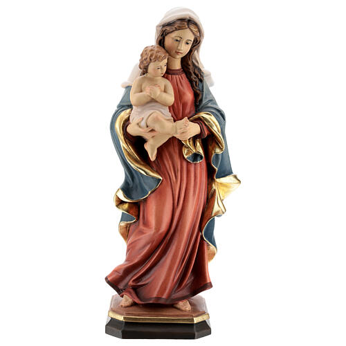 Virgem Maria com menino Jesus estilo barroco madeira Val Gardena 1