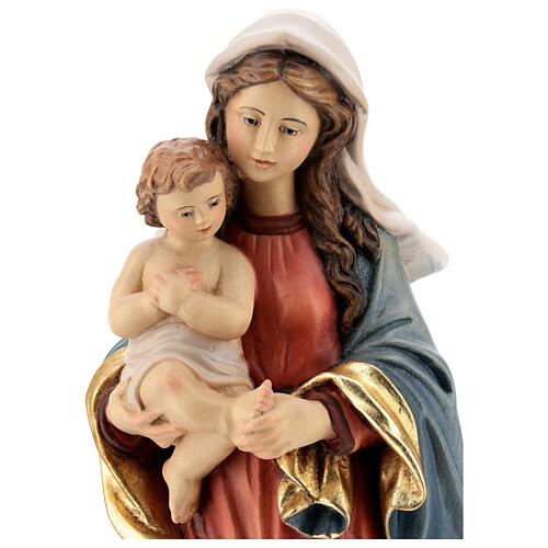 Virgin with baby, baroque style in coloured Valgardena wood 2