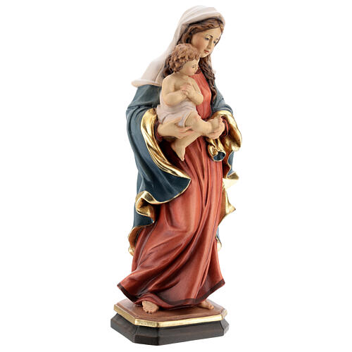 Virgin with baby, baroque style in coloured Valgardena wood 4