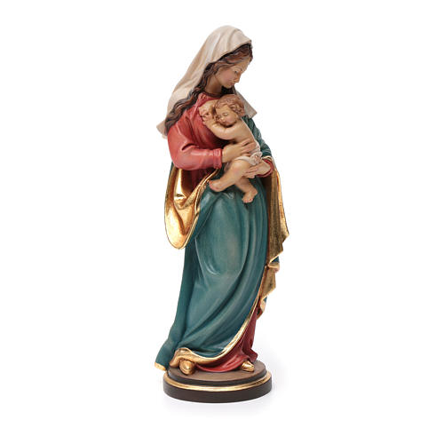Virgin with baby in coloured Valgardena wood 3