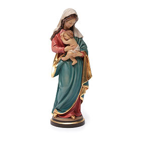 Vierge à l'enfant bois peint Valgardena