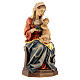 Virgen con niño sentada y uvas madera Valgardena s4