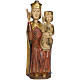 Virgen con niño estilo románico 56 cm madera acaba s1