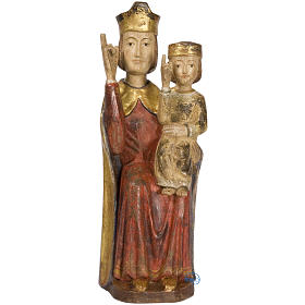 Vierge à l'enfant bois peint style roman 56 cm