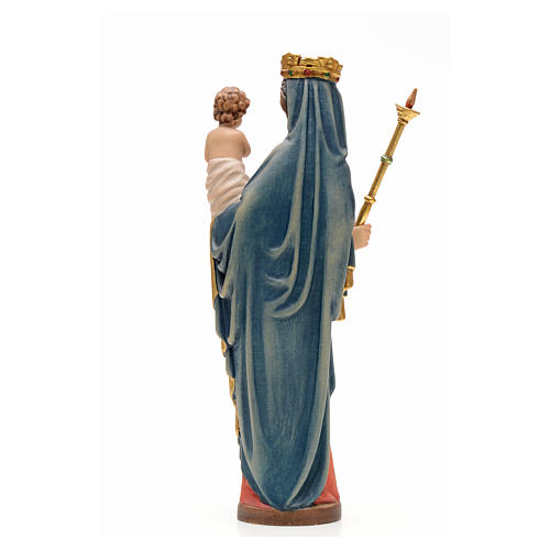 Vierge à l'enfant avec sceptre bois peint 25 cm 3