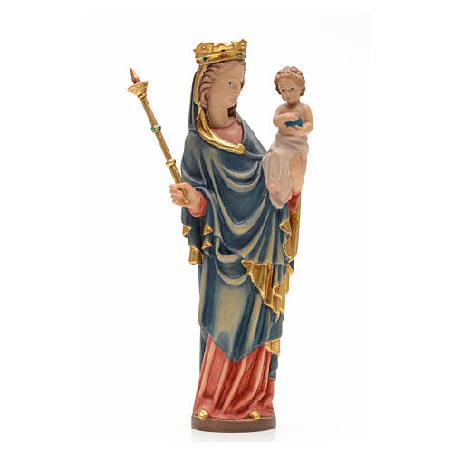 Madonna con bimbo e scettro 25 cm legno stile gotico 4