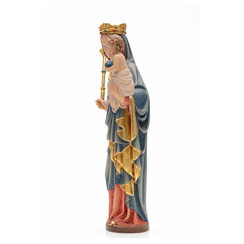 Madonna with baby and Sceptre 25cm in wood, gothic style 2