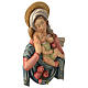 Relieve Virgen y Niño rosas madera coloreada Valgardena s3