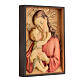 Relief Gottesmutter mit Kind Grödnertal Holz rechteckig s3