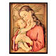 Madonna and baby rectangular relief, coloured Valgardena wood s1