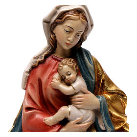 Madonna and baby relief, painted Valgardena wood, baroque style