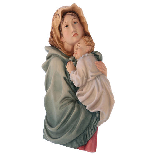 Relieve Virgen del Ferruzzi madera pintada Valgardena 3