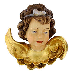 Cabeza de ángel con lazo madera pintada Valgardena