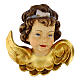 Cabeça de anjo com fita madeira pintada Val Gardena s1