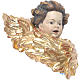 Cherub angel head in painted Valgardena wood, 30cm s1