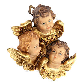 Tryptyk główki aniołów drewno malowane Valgardena