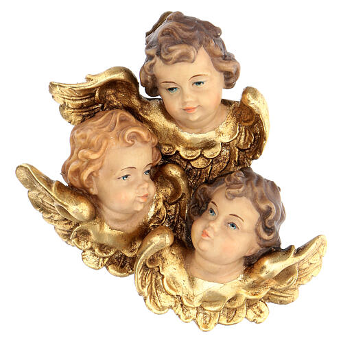 Tryptyk główki aniołów drewno malowane Valgardena 1