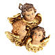 Três cabeças de anjos madeira pintada Val Gardena s2