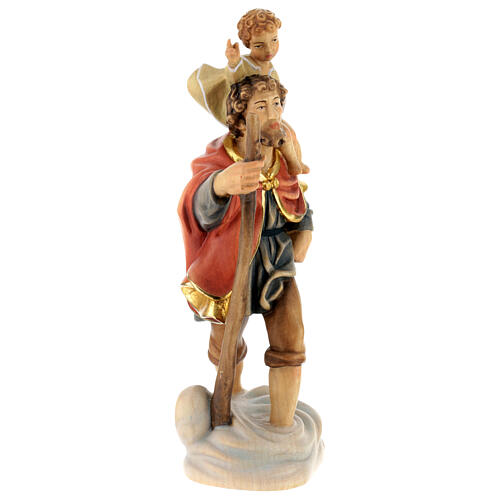 Saint Christophe à l'enfant bois peint Valgardena 4