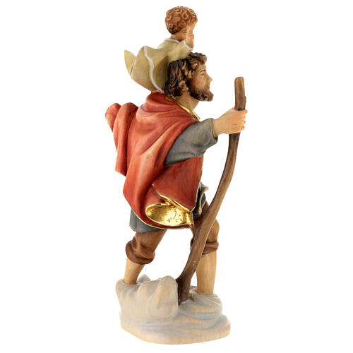 Święty Krzysztof z Dzieciątkiem drewno malowane Valgardena 5