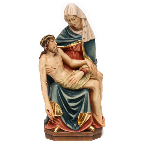 Statue Pietà en bois peint Valgardena 1