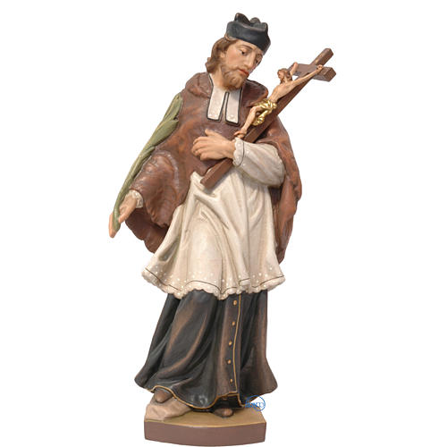 Święty Jan Nepomucen 25 cm drewno malowane Valgardena 1