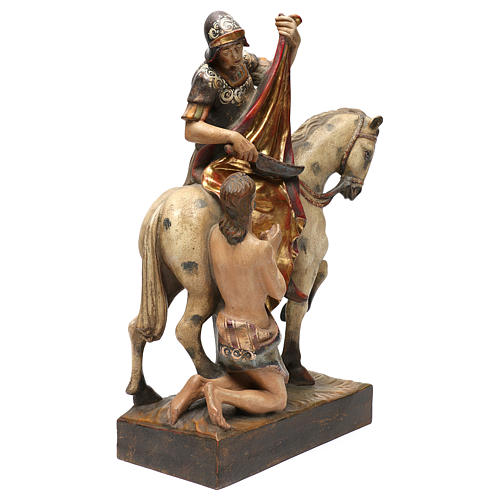 STOCK Saint Martin on horse in painted Valgardena wood 8